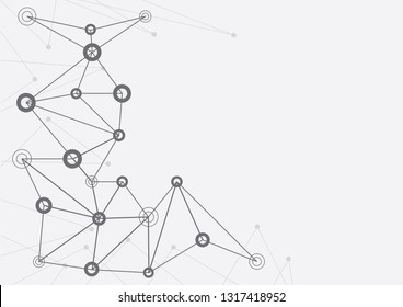 Abstract geometric connect lines and dots.Simple technology graphic background.Illustration Vector design Network and Connection concept.