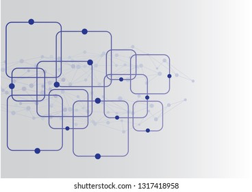 Abstract geometric connect lines and dots.Simple technology graphic background.Illustration Vector design Network and Connection concept.