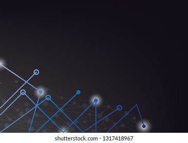 Abstract geometric connect lines and dots.Simple technology graphic background.Illustration Vector design Network and Connection concept.