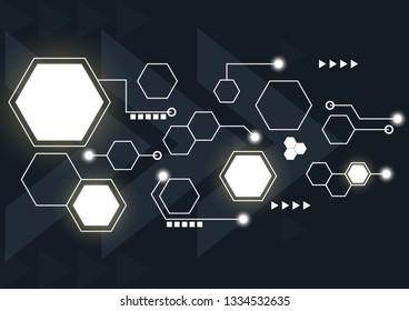 Abstract geometric connect lines and dots.Simple technology graphic background.Illustration Vector design Network and Connection concept.