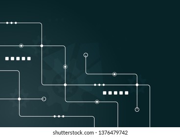 Abstract geometric connect lines and dots.Simple technology graphic background.Illustration Vector design Network and Connection concept.