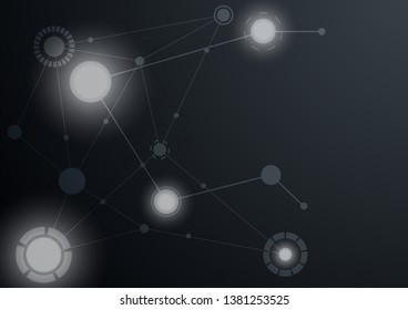 Abstract geometric connect lines and dots.Simple technology graphic background.Illustration Vector design Network and Connection concept.