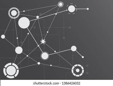 Abstrakte geometrische Verbindungslinien und -punkte.Einfache technologische grafische Hintergrund.Illustration Vectordesign Network and Connection concept.