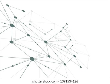 Abstract geometric connect lines and dots.Simple technology graphic background.Illustration Vector design Network and Connection concept.