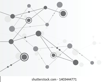 Abstract geometric connect lines and dots.Simple technology graphic background.Illustration Vector design Network and Connection concept.