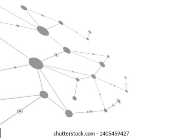 Abstract geometric connect lines and dots.Simple technology graphic background.Illustration Vector design Network and Connection concept.