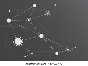 Abstract geometric connect lines and dots.Simple technology graphic background.Illustration Vector design Network and Connection concept.