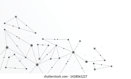 Abstract geometric connect lines and dots.Simple technology graphic background.Illustration Vector design Network and Connection concept.