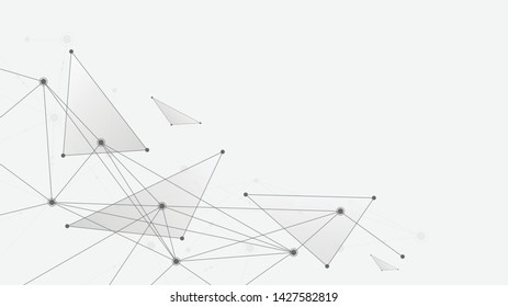 Abstract geometric connect lines and dots.Simple technology graphic background.Illustration Vector design Network and Connection concept.