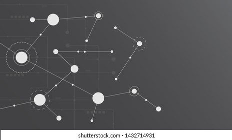 Líneas y puntos de conexión geométricos abstractos.Fondo gráfico de tecnología simple.Diseño de vectores de ilustración Red y concepto de conexión.