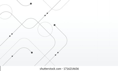 Líneas y puntos de conexión geométricos abstractos.Fondo gráfico de tecnología simple.Diseño de vectores de ilustración Red y concepto de conexión.