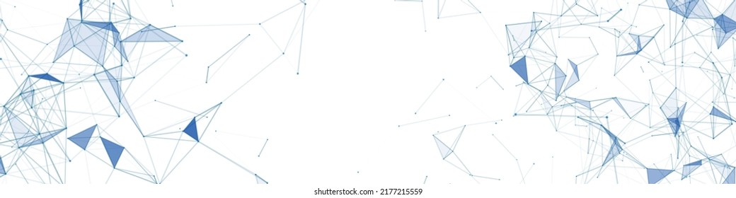 Abstract geometric connect lines and dots.Technology banner on a white background .Molecule structure and communication.Vector illustration