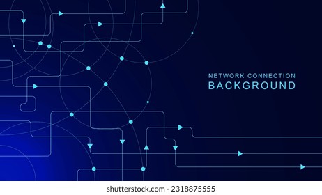 Abstract geometric with connected lines and dots. Global network connection, social networking, big data visualization and digital communication technology concept background. Vector illustration.