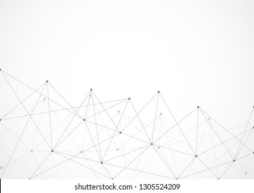 Abstract geometric connecting dots and lines. Connection science and Digital technology background. Molecular structure and communication. Vector illustration