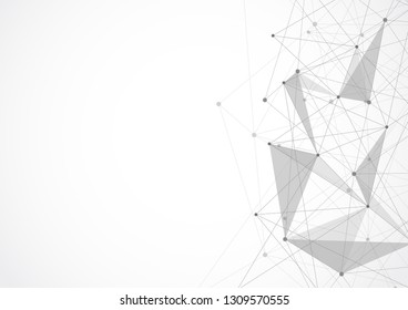 Abstract geometric connecting dots and lines. Connection science and Digital technology background. Molecular structure and communication. Vector illustration