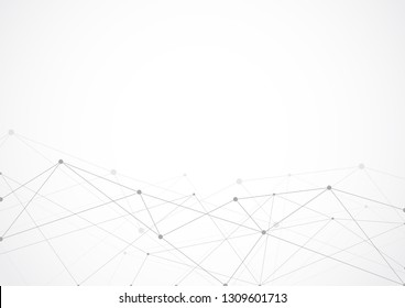 Abstract geometric connecting dots and lines. Connection science and Digital technology background. Molecular structure and communication. Vector illustration