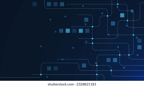 Abstract geometric with connecting lines and dots. Big data visualization, global networking and digital communication technology background. Vector illustration.