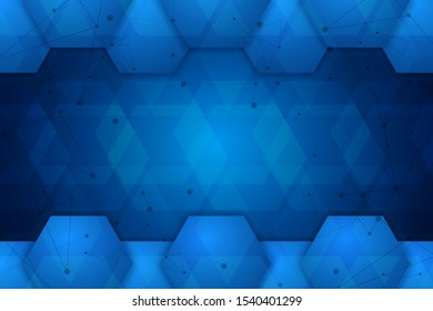 Abstract geometric, connection concept, hexagon background
