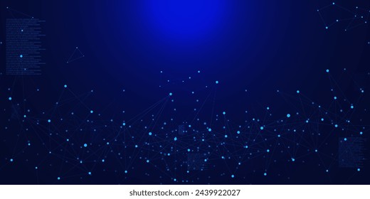 Abstract geometric with connection dots and lines. Internet of things IoT and network connection for global business concept background. Vector illustration.