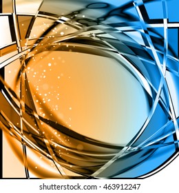 Abstract geometric cool glass background. Purity contrast vector frame