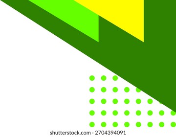 Abstract geometric corner background design with green and yellow layers