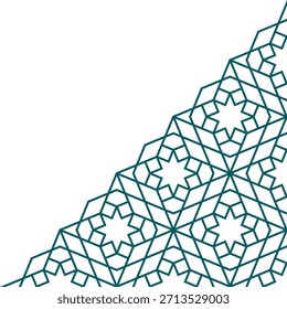 Abstract geometric corner decoration with a Islamic style