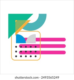 Abstract geometric corner shape in flat design