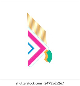 Abstract geometric corner shape in flat design