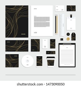 Abstract geometric corporate identity. Stationery set. Vector creative design.