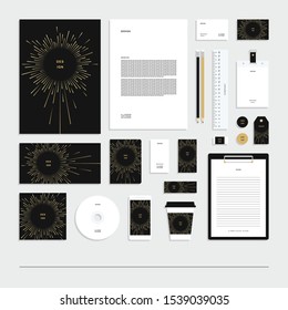 Abstract geometric  corporate identity, stationery set.