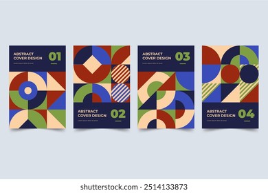 Abstract geometric cover collection vector design in eps 10
