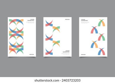colección de colores completos de diseño de portada geométrica abstracta