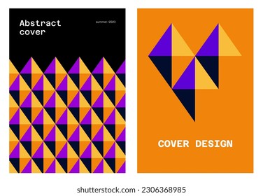 Abstract geometric cover illustration. A4 Presentation Page with Vertical Orientation. Vector set for covers, prints, posters