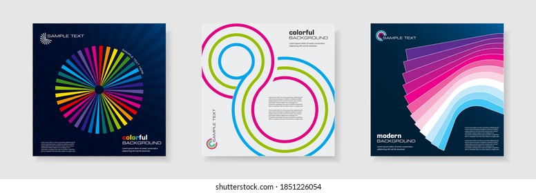 Abstract geometric cover set. Cool gradient shapes trendy minimal design. Creative background for posters, presentation, brochure, catalog, book, flyer, business cards, calendars. EPS10 vector.