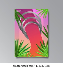 Abstract geometric cover template . Retro wave shiny design. Geometric minimalistic shapes poster composition. Retro futuristic creative 90s and 80s style. Modern flyers, banners and invitation. 