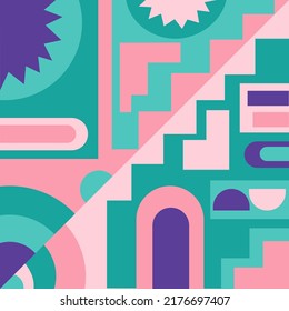 Abstract geometric cover. Trendy minimalist flat vector design.