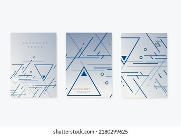 Abstract geometric covers design. Minimal shapes composition. Vector futuristic lines patterns
