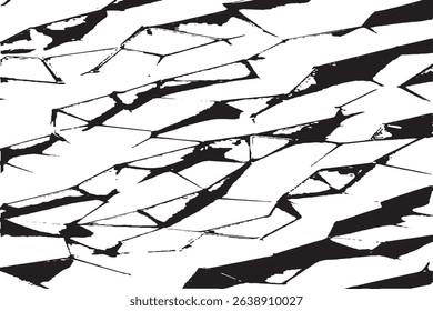 Abstract Geometric Crack Pattern in Black and White

