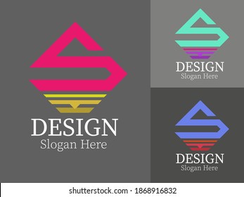 Abstract geometric creative logo or icon, design vector illustration.