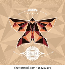 abstract geometric creature vector illustration