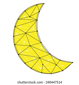 An abstract geometric crescent moon design