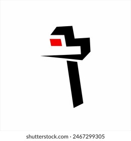 Abstract geometric cross logo design with the concept of the number 3.