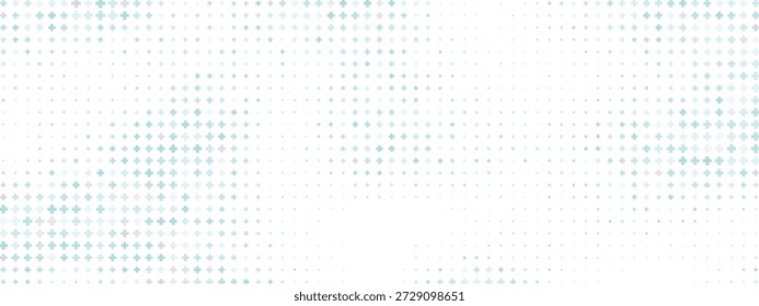 Abstrakte geometrische Kreuze bilden eine nahtlose Kachel für klinische Präsentationen, Arztpraxen, Labormaterialien und Biotech-Konzepte mit professionellem Blau-Weiß-Farbschema.