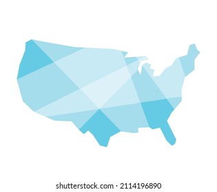 efecto de cristales geométricos abstractos de USA map- ilustración vectorial