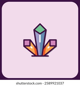 Abstract Geometric Crystal Formation Design Element