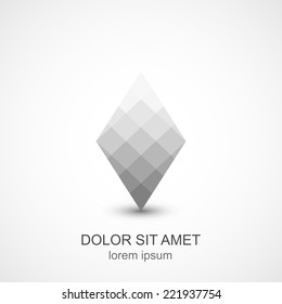 Abstract geometric crystal icon, vector design element
