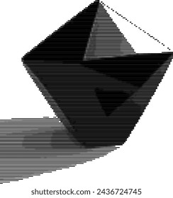 Forma de cristal geométrica abstracta sobre fondo liso