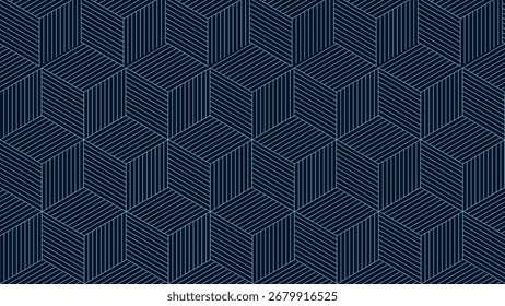 Abstract geometric cube background with modern blue line patterns, ideal for technology, business, digital design, architecture, and creative minimal style projects.