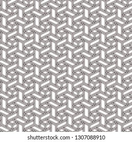 Abstract geometric cube, lines, squares, rectangular mixed  pattern for background, fabric and textile, in vector and black color. 