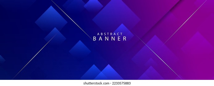 Abstract geometric cube shapes smooth color banner design background